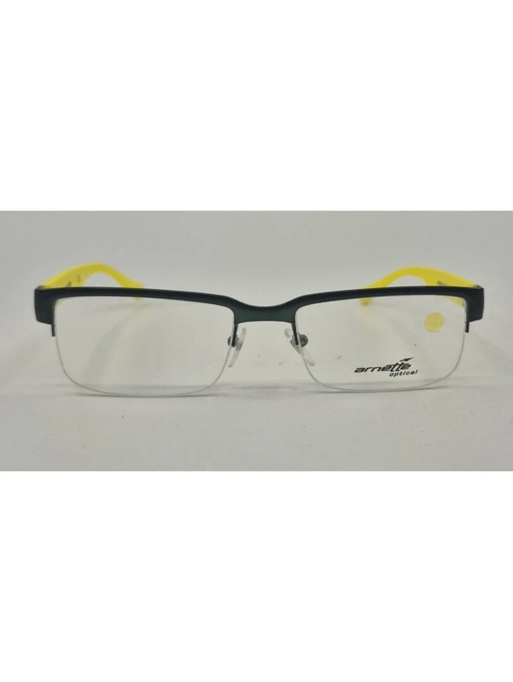 Arnette MOD 6101 665 Yellow/Green Half Rim Eyeglasses Frames 53-18-140 VGC